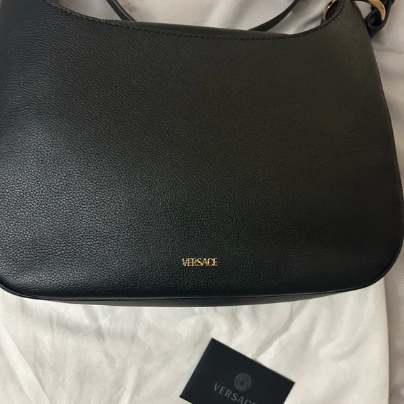 Versace Black and Gold Shoulder Bag
